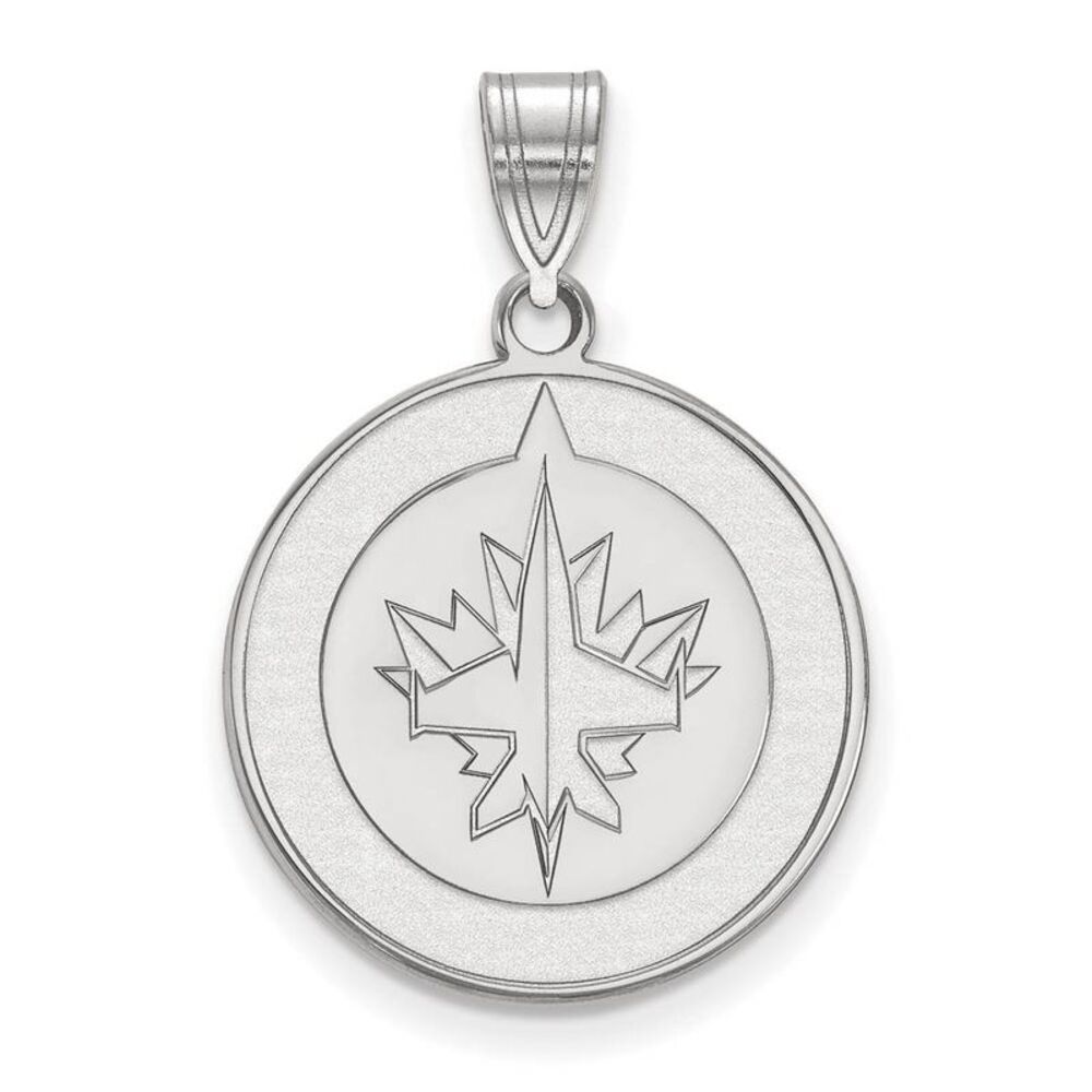 Sterling Silver NHL Winnipeg Jets Large Disc Pendant